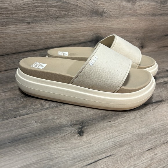 Reef Bondi Bay Platform Slides Tan Women's Size 9 US - Picture 3 of 7